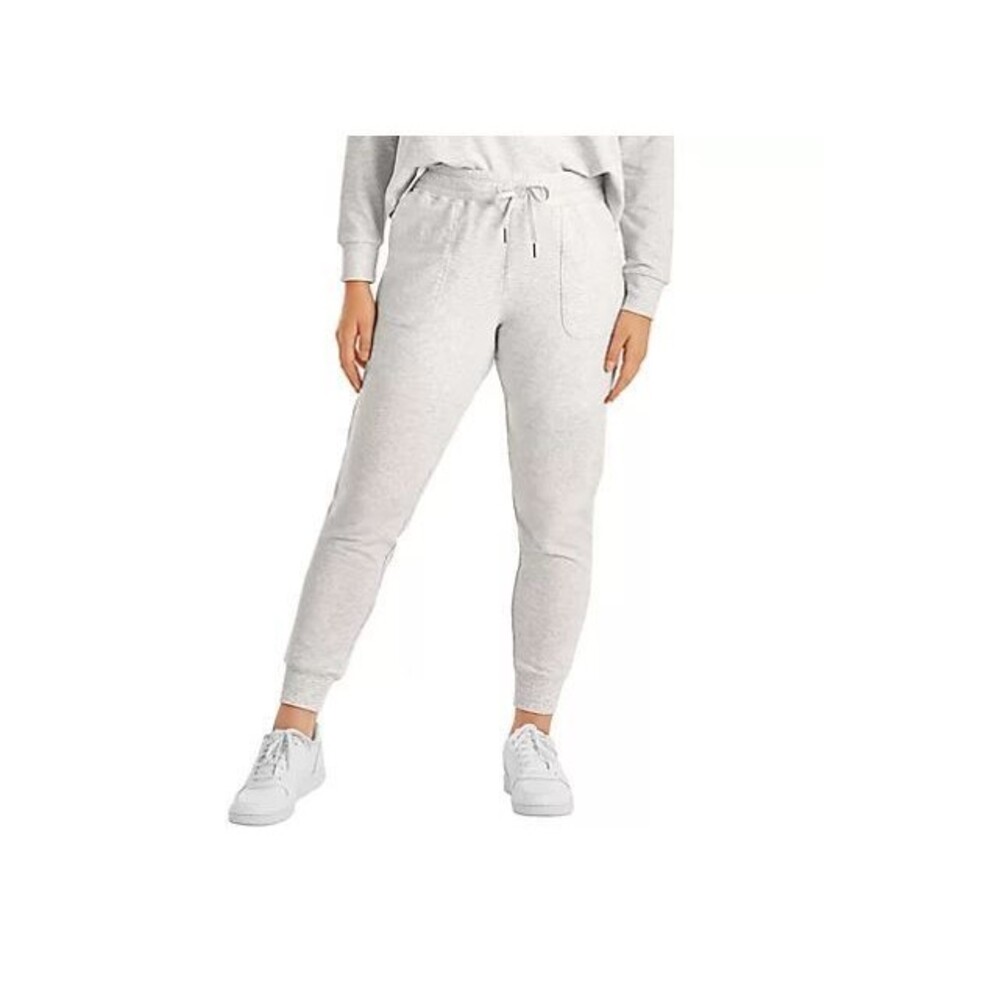 Ladies French Terry Jogger, Platinum Silver Heather, XXL Plus Size (8060)